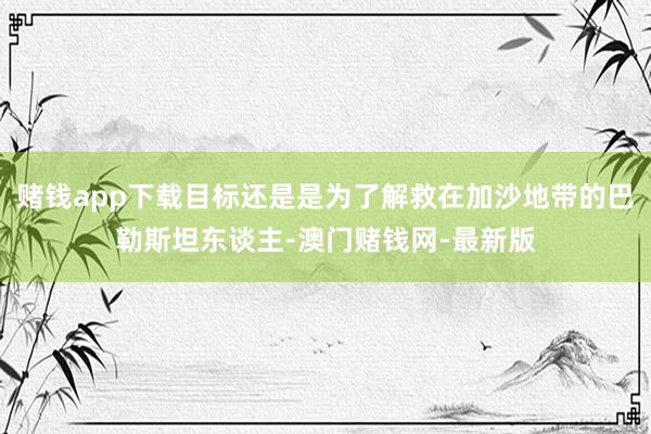 賭錢app下載目標還是是為了解救在加沙地帶的巴勒斯坦東談主-澳門賭錢網-最新版